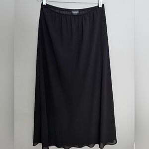 Vintage Dress Barn Black Maxi Skirt Womens Size 18 Pull On Flowy Elastic Waist